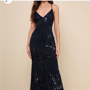 Elegant white Sequin maxi Dress lulus beaded back lace up